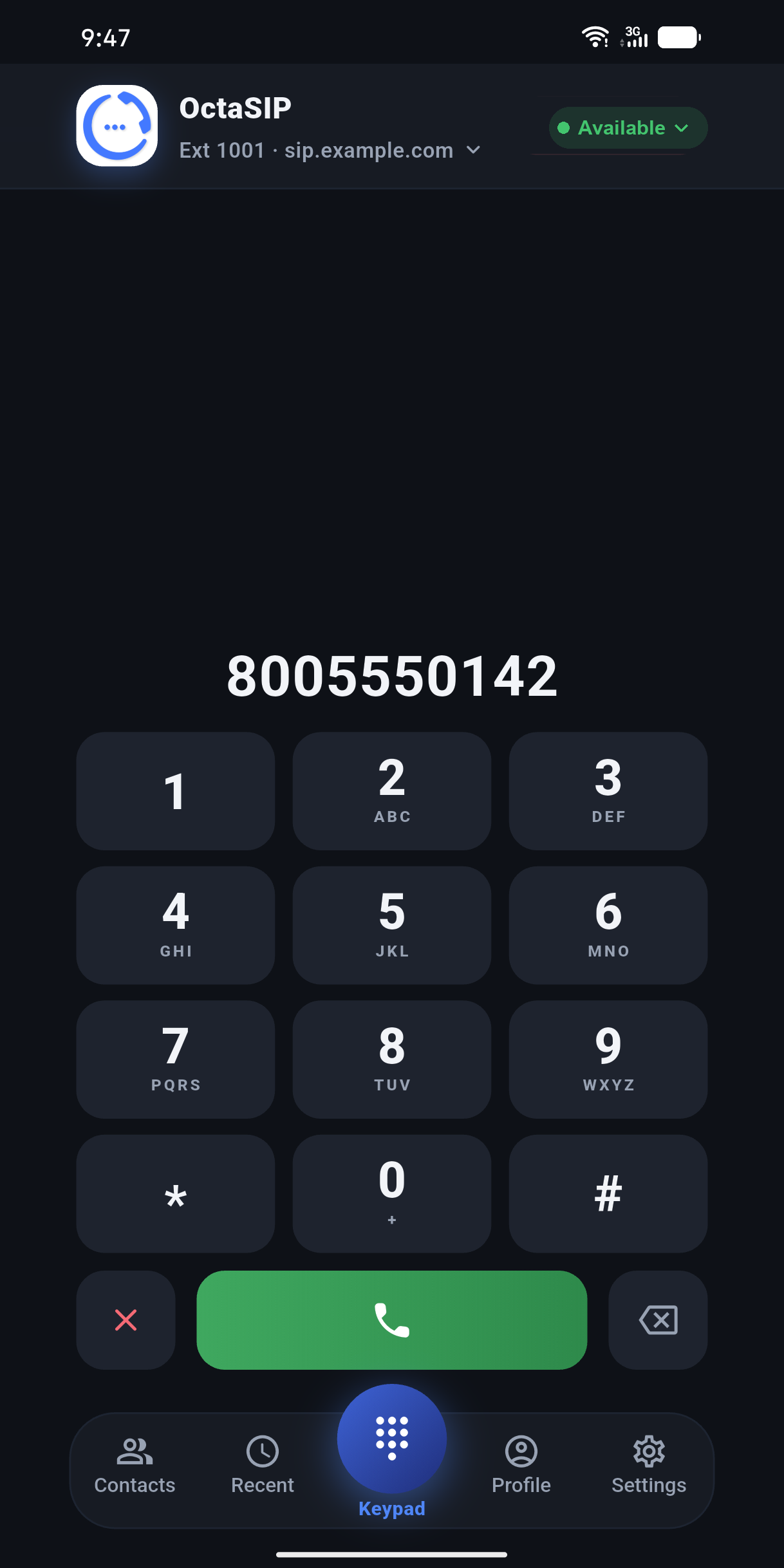 OctaSIP Android dialer
